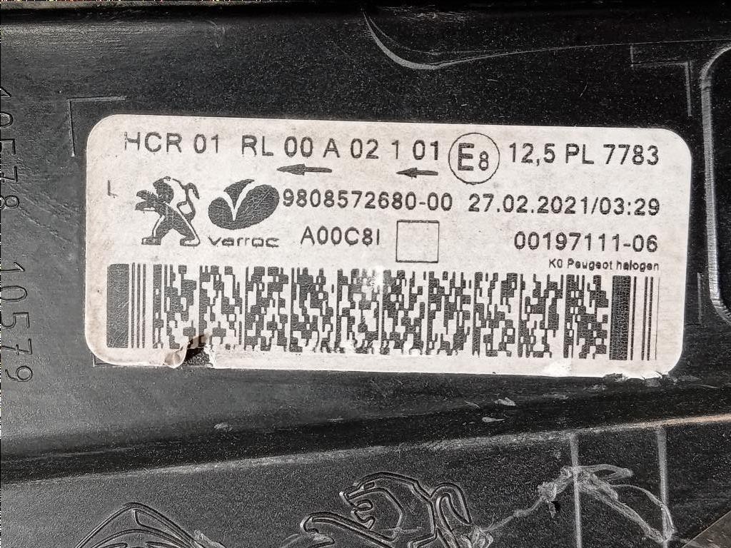 Proiettore ANT SX 9808572680 Peugeot Expert III 2016