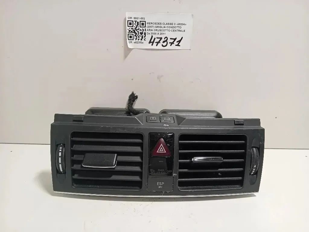Griglia Condotto ARIA Cruscotto Centrale 5931-002 Mercedes Classe C W204 2007