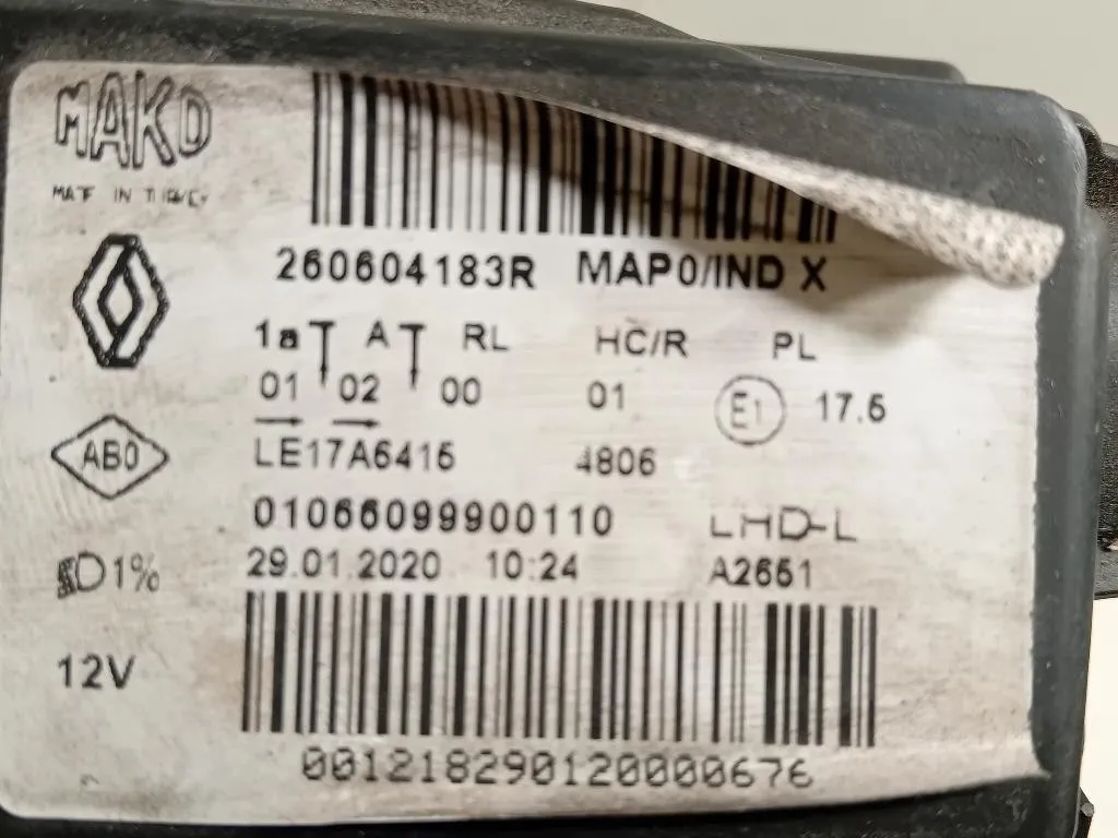 Proiettore ANT SX 260604183R Renault CLIO IV 2013