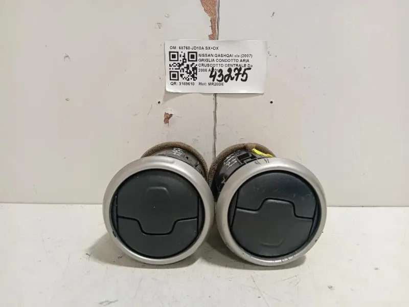 Griglia Condotto ARIA Cruscotto Centrale 68760-JD10A SX+DX Nissan Qashqai I 2007