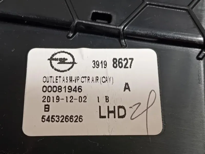 Griglia Condotto ARIA Cruscotto Centrale 39198627 Opel Corsa F 2019