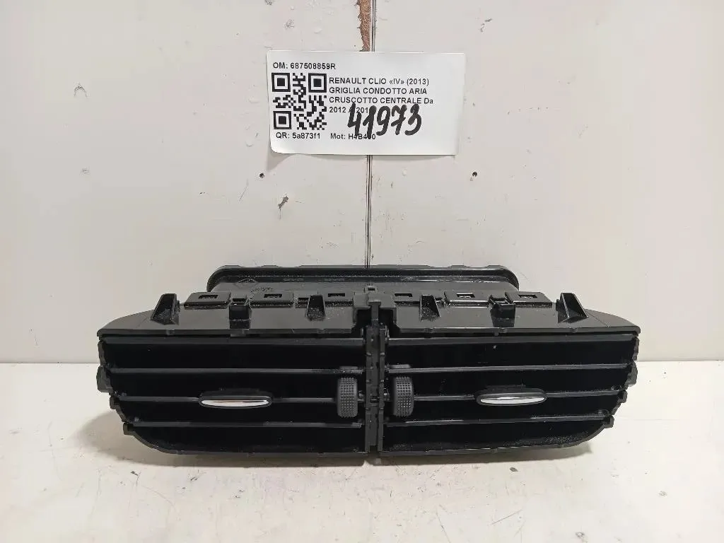 Griglia Condotto ARIA Cruscotto Centrale 687508859R Renault CLIO IV 2013