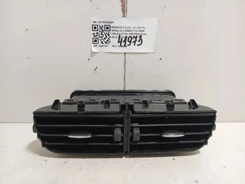 Griglia Condotto ARIA Cruscotto Centrale 687508859R Renault CLIO IV 2013