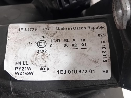 Proiettore ANT SX 1EJ010672-01 Skoda Citigo 2012