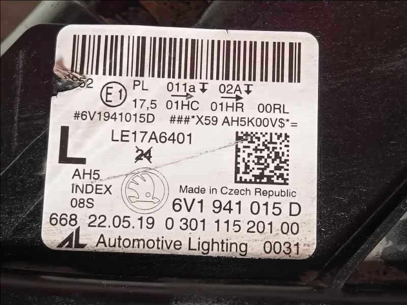 Proiettore ANT SX 6V2941015 Skoda Fabia NJ3 2018