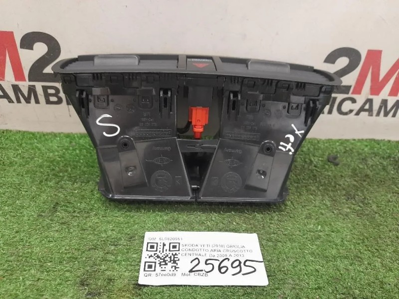 Griglia Condotto ARIA Cruscotto Centrale 5L0820951 Skoda YETI 2010