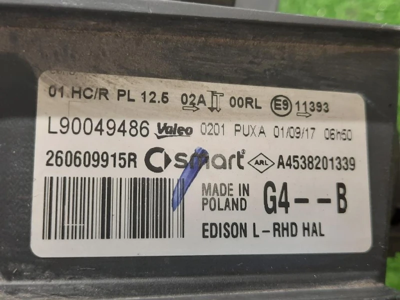 Proiettore ANT SX 260609915R Smart Forfour 453 2015