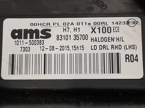 Proiettore ANT SX 83101-35700 Ssangyong Tivoli 2015