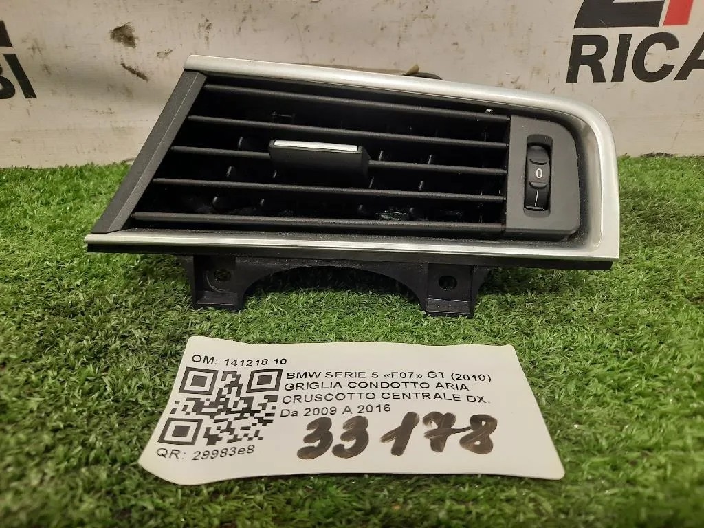 Griglia Condotto ARIA Cruscotto Centrale DX 141218 10 Bmw Serie 5 F07 GT 2010