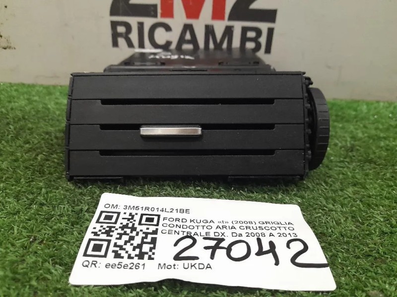 Griglia Condotto ARIA Cruscotto Centrale DX 3M51R014L21BE Ford KUGA I 2008
