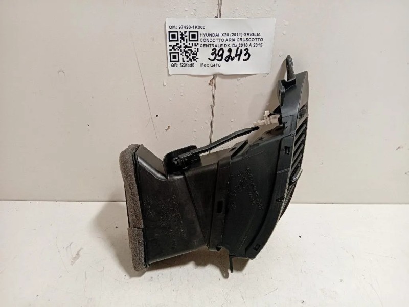 Griglia Condotto ARIA Cruscotto Centrale DX 97420-1K000 Hyundai IX20 2011