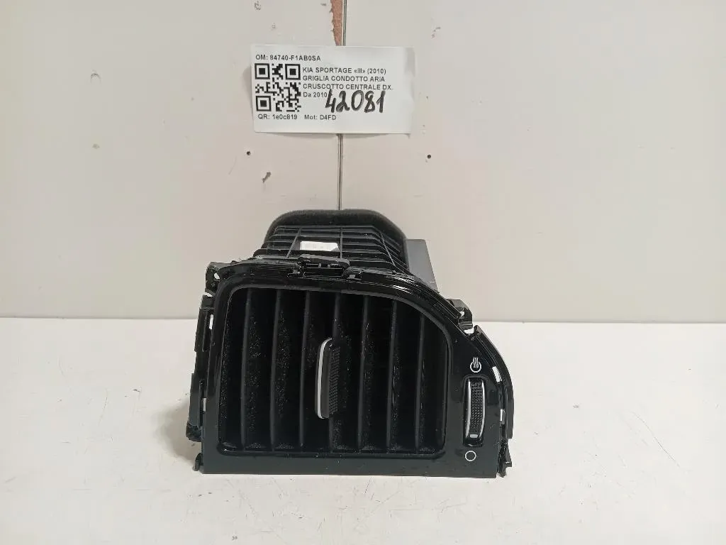Griglia Condotto ARIA Cruscotto Centrale DX 84740-F1AB0SA Kia Sportage III 2010