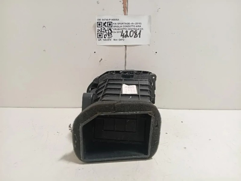 Griglia Condotto ARIA Cruscotto Centrale DX 84740-F1AB0SA Kia Sportage III 2010