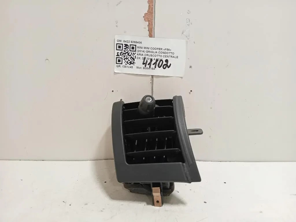 Griglia Condotto ARIA Cruscotto Centrale DX 6422 9265406 Mini MINI Cooper F56 2014