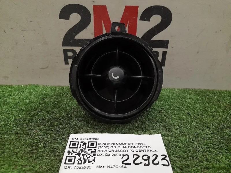 Griglia Condotto ARIA Cruscotto Centrale DX 925401200 Mini MINI Cooper R56 2007