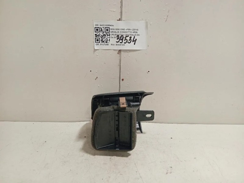 Griglia Condotto ARIA Cruscotto Centrale DX 6422 9265406 Mini MINI ONE F55 2014