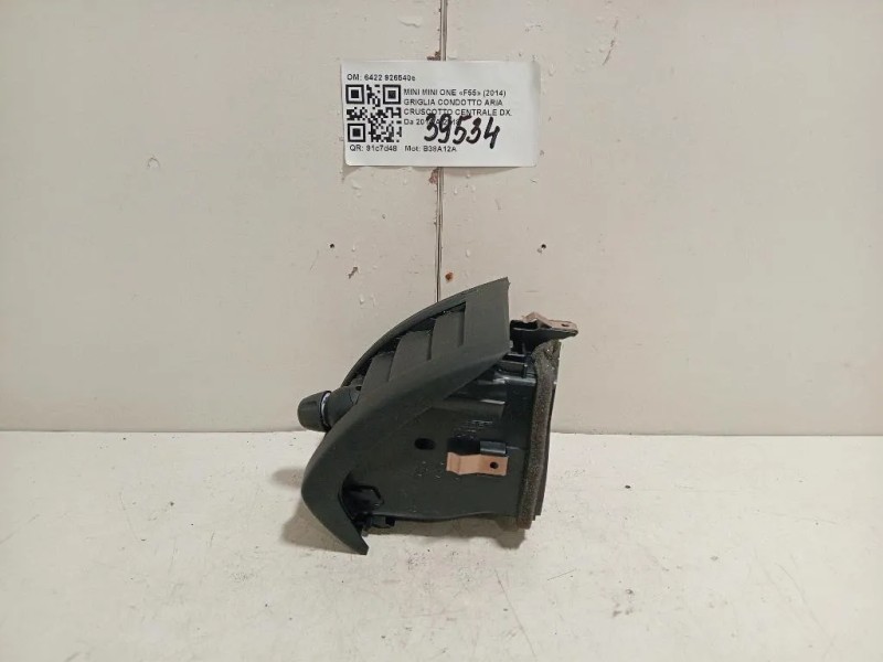 Griglia Condotto ARIA Cruscotto Centrale DX 6422 9265406 Mini MINI ONE F55 2014