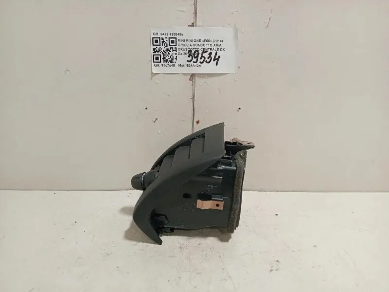 Griglia Condotto ARIA Cruscotto Centrale DX 6422 9265406 Mini MINI ONE F55 2014