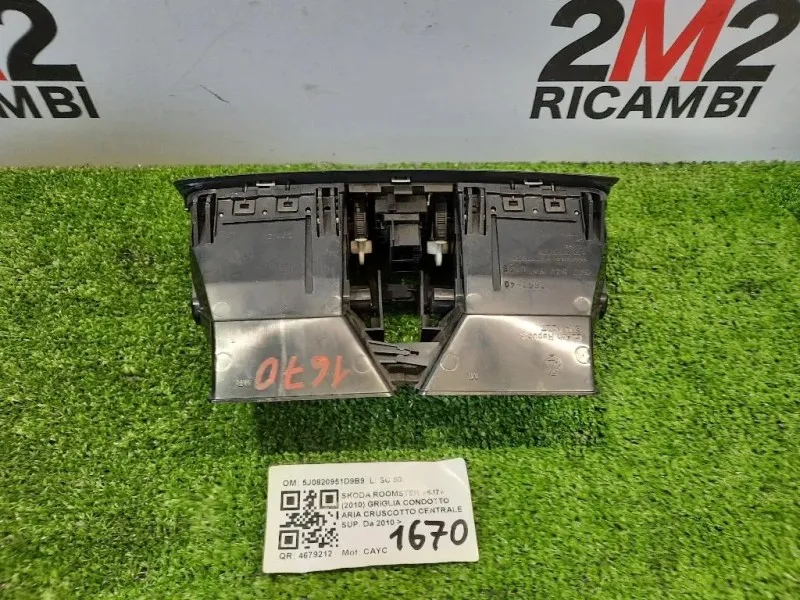 Griglia Condotto ARIA Cruscotto Centrale SUP 5J0820951D9B9 Skoda Roomster 5J7 2010