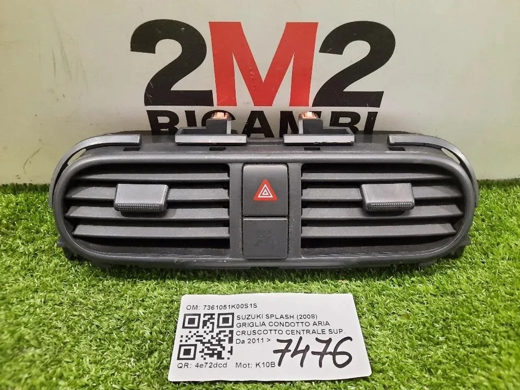 Griglia Condotto ARIA Cruscotto Centrale SUP 7361051K00S1S Suzuki Splash 2008
