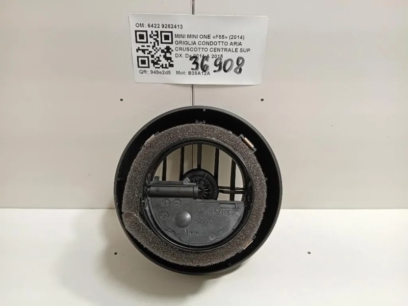 Griglia Condotto ARIA Cruscotto Centrale SUP DX 6422 9262413 Mini MINI ONE F55 2014