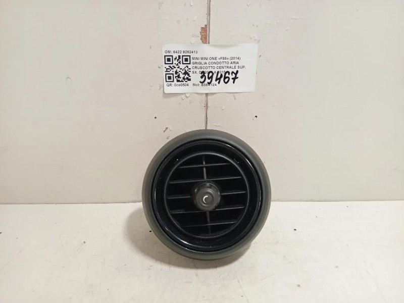Griglia Condotto ARIA Cruscotto Centrale SUP SX 6422 9262413 Mini MINI ONE F55 2014