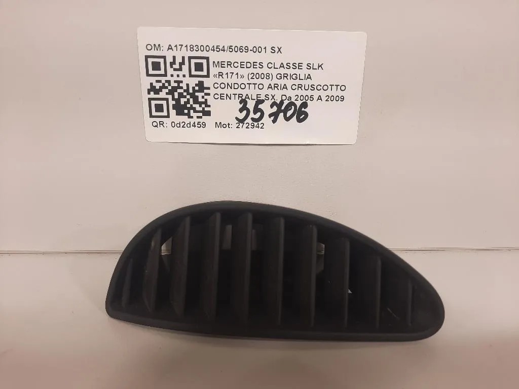 Griglia Condotto ARIA Cruscotto Centrale SX A17183004545069-001 SX Mercedes Classe SLK R171 2008