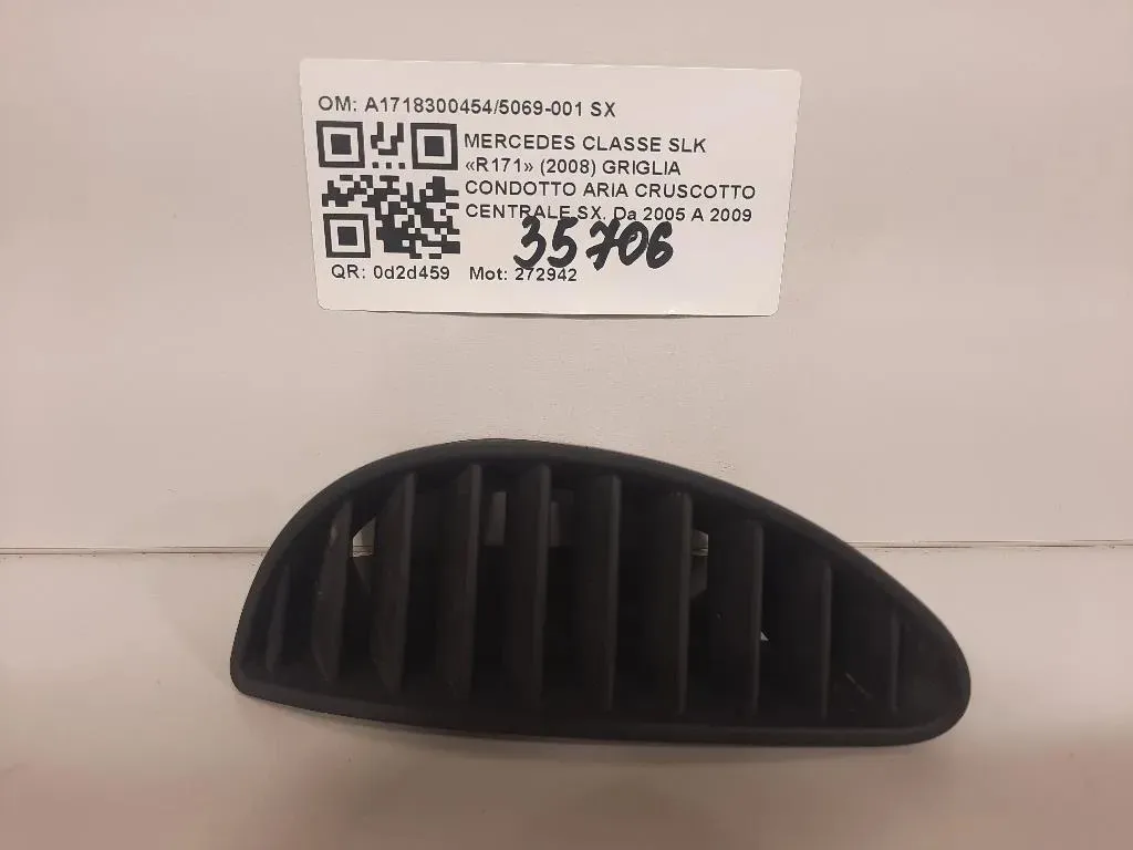 Griglia Condotto ARIA Cruscotto Centrale SX A17183004545069-001 SX Mercedes Classe SLK R171 2008