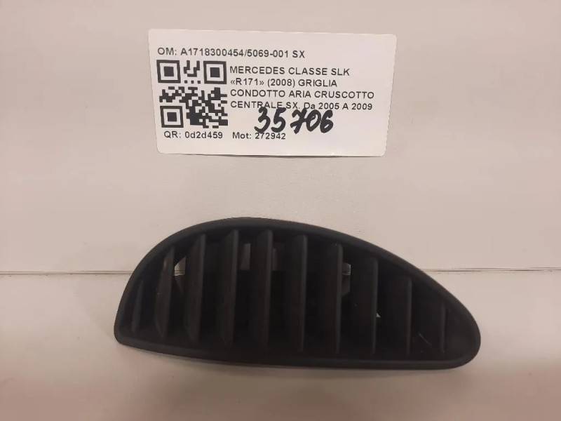 Griglia Condotto ARIA Cruscotto Centrale SX A17183004545069-001 SX Mercedes Classe SLK R171 2008