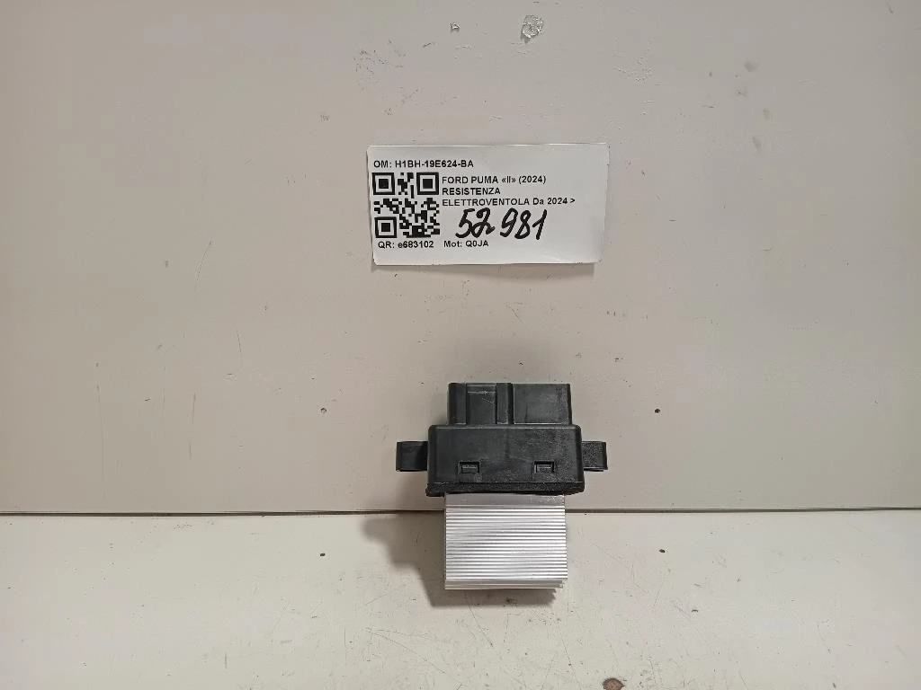 Resistenza Elettroventola H1BH-19E624-BA Ford PUMA II 2024