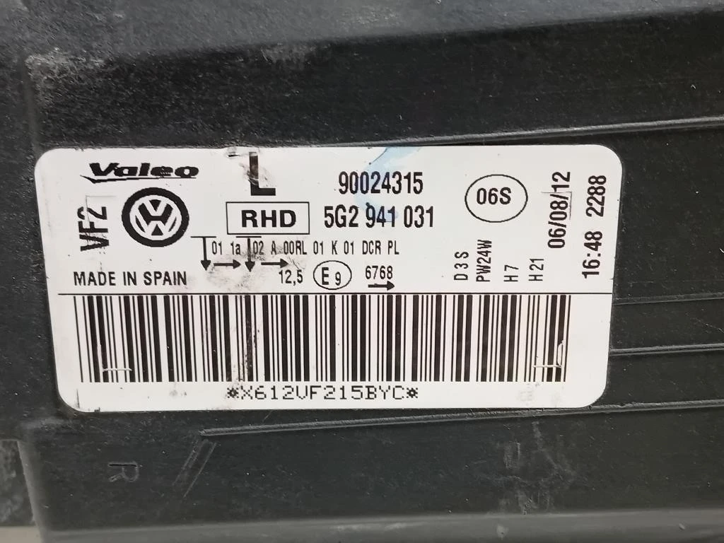 Proiettore ANT SX 5G2941031 DANNO IN FOTO Volkswagen GOLF VII 2017