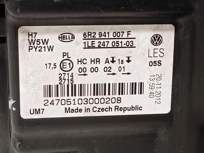 Proiettore ANT SX 6R2 941 007 F Volkswagen POLO V 2006