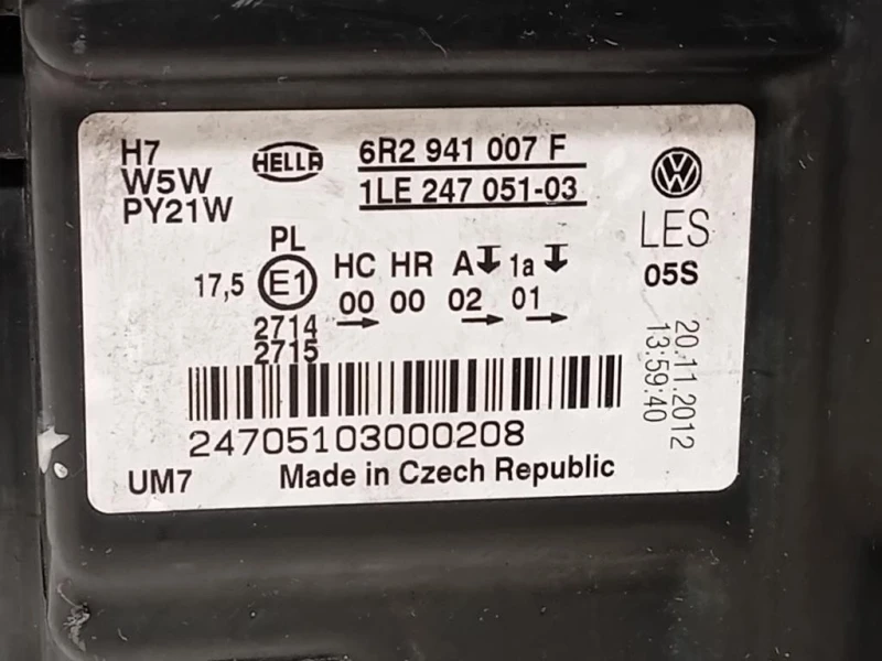 Proiettore ANT SX 6R2 941 007 F Volkswagen POLO V 2006