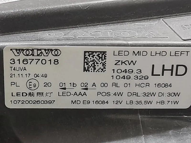 Proiettore ANT SX 31677018 FULL LED SINISTRO Volvo V40 II 2018