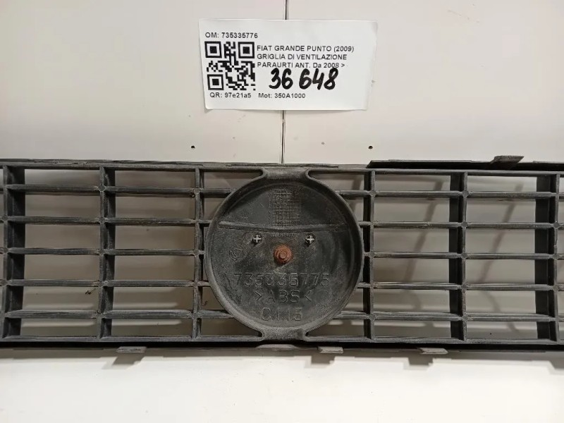 Griglia DI Ventilazione Paraurti ANT 735335775 Fiat Grande Punto 2009