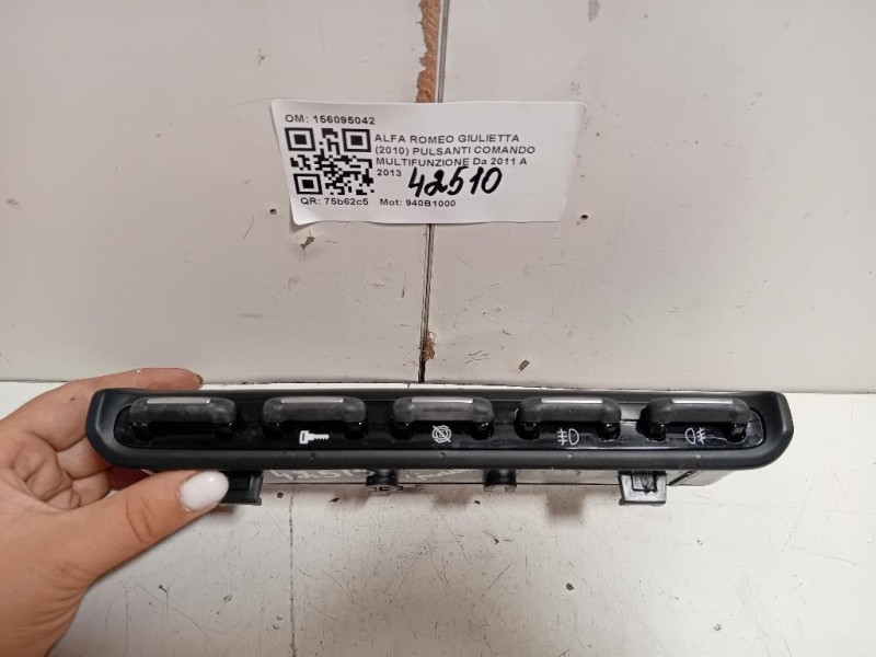 Pulsanti Comando Multifunzione 156095042 Alfa Romeo Giulietta 2010