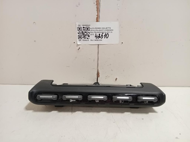 Pulsanti Comando Multifunzione 156095042 Alfa Romeo Giulietta 2010