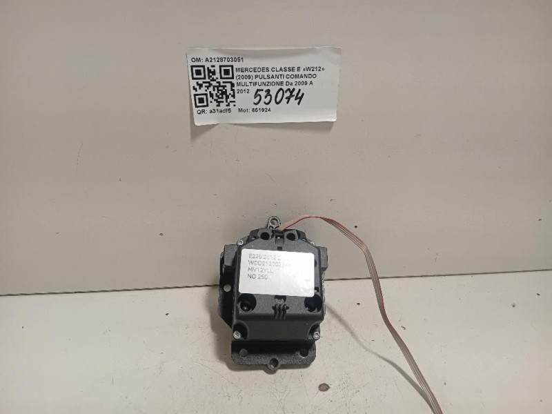 Pulsanti Comando Multifunzione A2128703051 Mercedes Classe E W212 2009