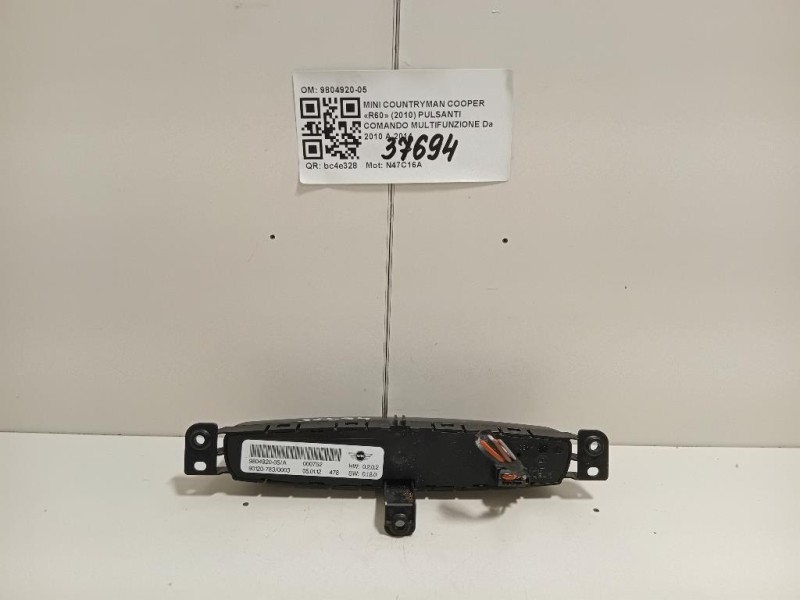 Pulsanti Comando Multifunzione 9804920-05 Mini Countryman Cooper R60 2010