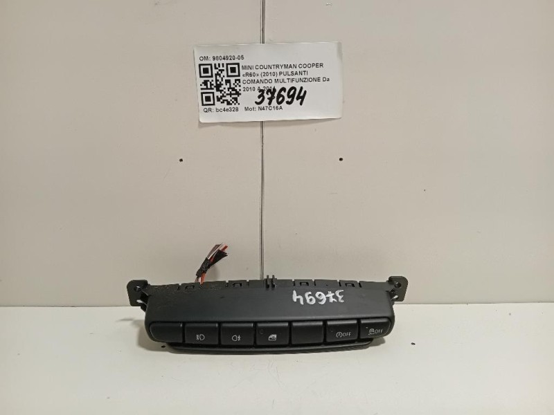 Pulsanti Comando Multifunzione 9804920-05 Mini Countryman Cooper R60 2010
