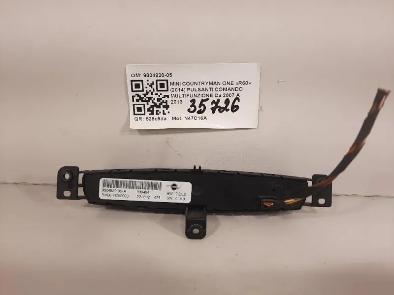 Pulsanti Comando Multifunzione 9804920-05 Mini Countryman ONE R60 2014