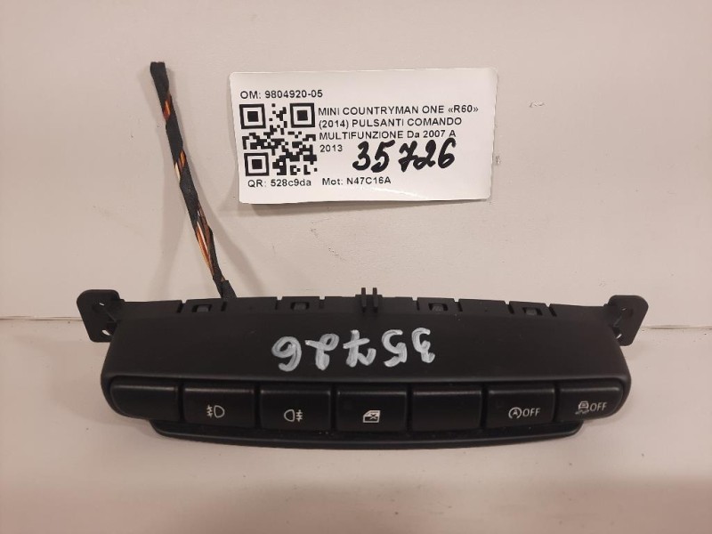 Pulsanti Comando Multifunzione 9804920-05 Mini Countryman ONE R60 2014