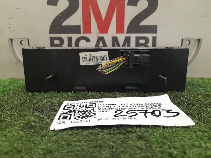 Pulsanti Comando Multifunzione 61316958029 Mini MINI ONE R52 Cabrio 2001