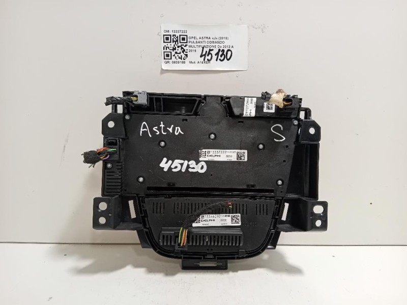 Pulsanti Comando Multifunzione 13337222 Opel Astra J 2010