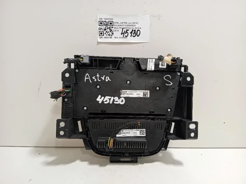 Pulsanti Comando Multifunzione 13337222 Opel Astra J 2010