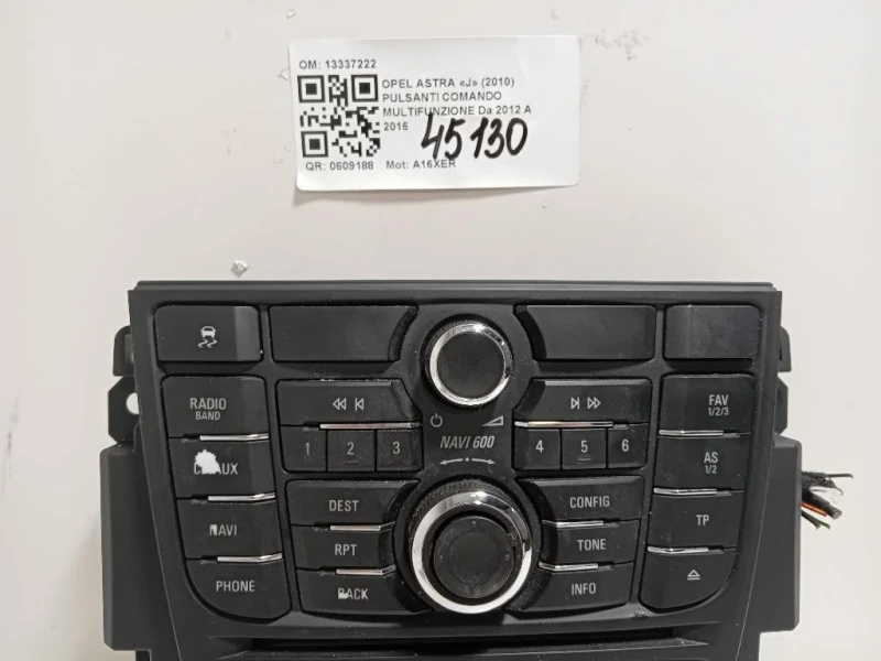 Pulsanti Comando Multifunzione 13337222 Opel Astra J 2010