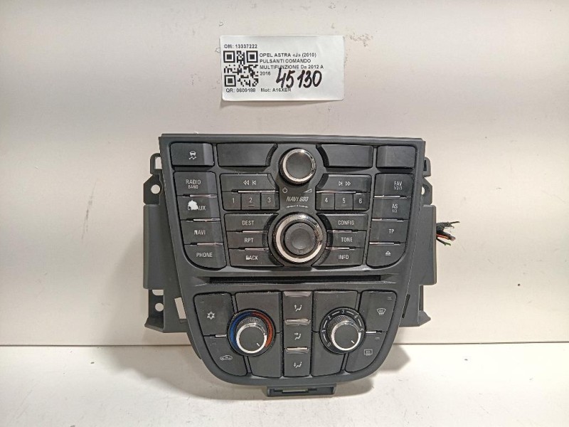Pulsanti Comando Multifunzione 13337222 Opel Astra J 2010
