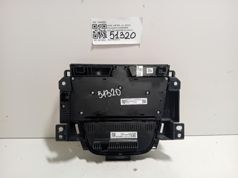 Pulsanti Comando Multifunzione 13444592 Opel Astra J 2012