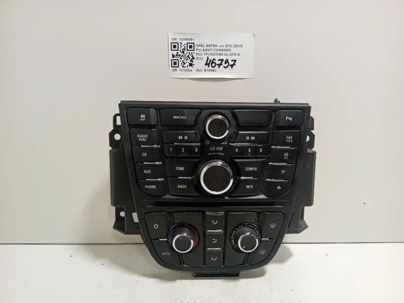 Pulsanti Comando Multifunzione 13360091 Opel Astra J GTC 2010