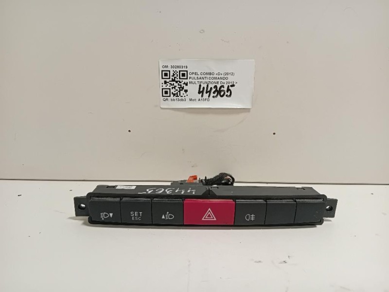Pulsanti Comando Multifunzione 30280319 Opel Combo D 2012